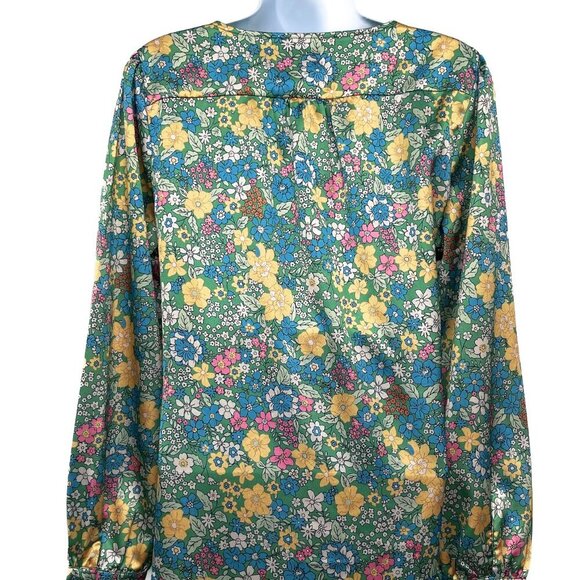 Aakaa Finding My Passion Floral Print Ruffle Wrap Dress Mini Medium Satin - Picture 8 of 10